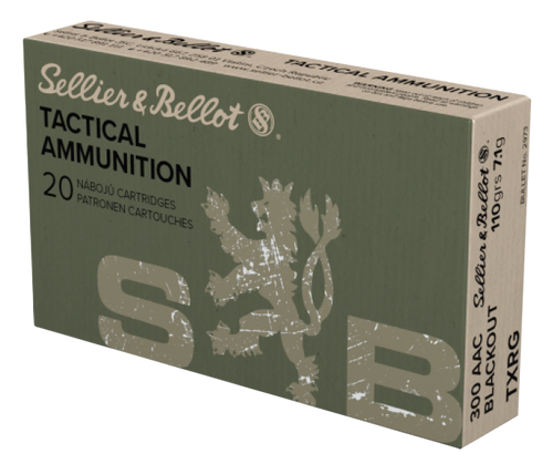 Sellier & Bellot SB300BLKXA eXergy  300Blackout 110gr TAC EX Blue 20 Per Box/50 Case                                                                                                                    