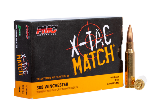 PMC 308XM X-Tac Match  308Win 168gr Open Tip Match 20 Per Box/10 Case                                                                                                                                   