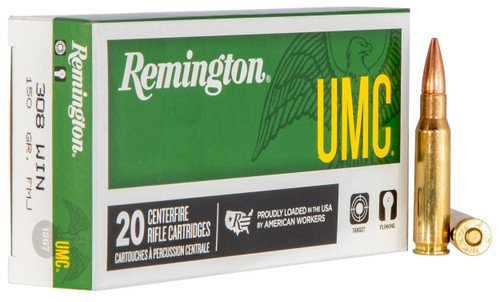 Remington Ammunition 23715 UMC  308Win 150gr Full Metal Jacket 20 Per Box/10 Case                                                                                                                       