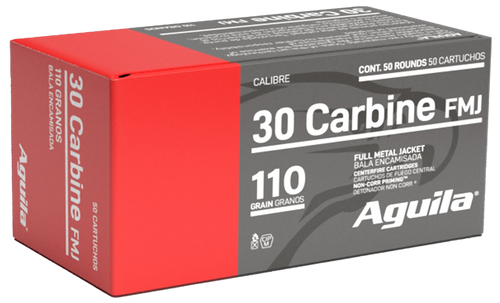 Aguila 1E302110   30Carbine 110gr Full Metal Jacket 50 Per Box/20 Case                                                                                                                                  