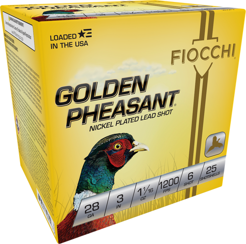 Fiocchi 283GP6 Golden Pheasant Extrema 28Gauge 3" 11/16oz 6Shot 25 Per Box/10 Case                                                                                                                      