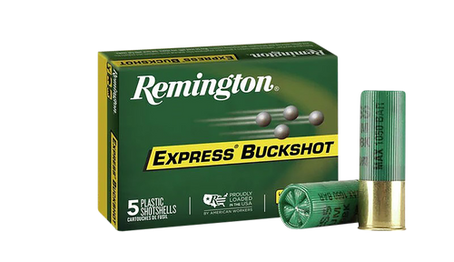 Remington Ammunition 20640 Express Buckshot 12Gauge 3" 4Buck Shot 5 Per Box/ 50 Case                                                                                                                    