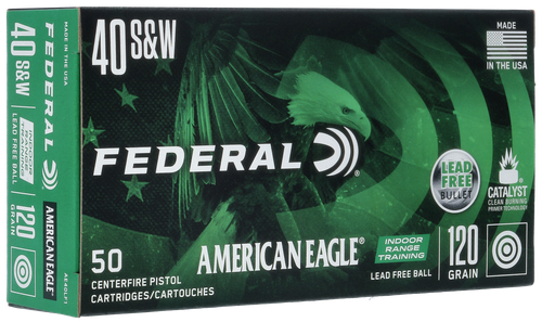 Federal AE40LF1 American Eagle Indoor Range Training 40S&W 120gr Lead Free IRT 50 Per Box/10 Case                                                                                                       