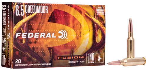 Federal F65CRDFS1 Fusion  6.5Creedmoor 140gr Bonded Soft Point 20 Per Box/10 Case                                                                                                                       