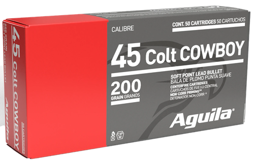 Aguila 1E454319 Cowboy Action  45Colt 200gr Soft Point 50 Per Box/10 Case                                                                                                                               