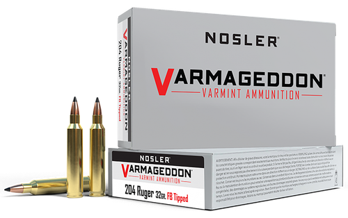 Nosler 65115 Varmageddon  204Ruger 32gr Flat Base Tipped 20 Per Box/20 Case                                                                                                                             