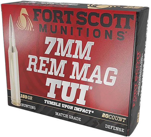 Fort Scott Munitions 7MMMAG-150-SCV2 Tumble Upon Impact (TUI)  7mm 150gr Solid Copper Spun 20 Per Box/10 Case                                                                                           