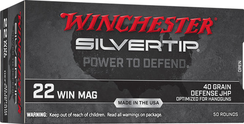 Winchester Ammo W22MST Silvertip  22Mag 40gr Silvertip Hollow Point 50 Per Box/20 Case                                                                                                                  