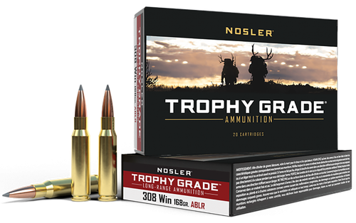 Nosler 60101 Trophy Grade Long-Range 308Win 168gr Nosler Spitzer AccuBond Long Range 20 Per Box/10 Case                                                                                                 