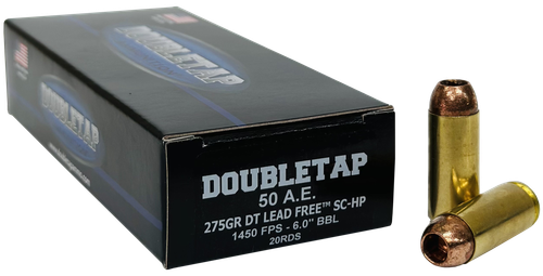 DoubleTap Ammunition 50AE275X DT Lead Free  50AE 275gr 20 Per Box/25 Case                                                                                                                               