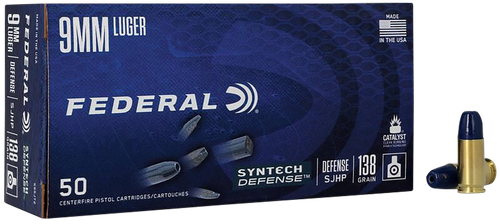 Federal S9SJT2 Syntech Defense 9mmLuger 138gr Segmented Jacketed Hollow Point 50 Per Box/10 Case                                                                                                        