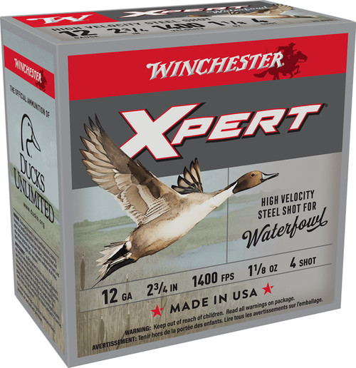 Winchester Ammo WEX12H4 Super X Xpert High Velocity 12Gauge 2.75" 1 1/8oz 4Shot 25 Per Box/10 Case                                                                                                      