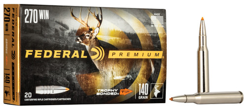 Federal P270TT3 Premium  270Win 140gr Trophy Bonded Tip 20 Per Box/10 Case                                                                                                                              