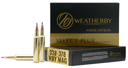Weatherby B333225TTSX Select Plus  338-378WthbyMag 225gr Barnes Tipped TSX Lead Free 20 Per Box/10 Case                                                                                                 