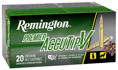 Remington Ammunition 29172 Premier Accutip-V 221RemFireball 50gr AccuTip V Boat Tail 20 Per Box/10 Case                                                                                                 