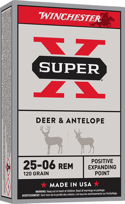 Winchester Ammo X25062 Super X  25-06Rem 120gr Positive Expanding Point 20 Per Box/10 Case                                                                                                              