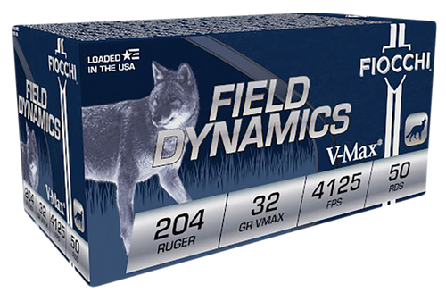 Fiocchi 204HVA Field Dynamics  204Ruger 32gr Hornady V Max 50 Per Box/20 Case                                                                                                                           
