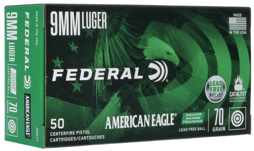 Federal AE9LF1 American Eagle IRT  9mmLuger 70gr Lead Free IRT 50 Per Box/10 Case                                                                                                                       