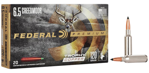 Federal P65CRDTC1 Premium  6.5Creedmoor 120gr Trophy Copper 20 Per Box/10 Case                                                                                                                          
