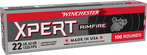 Winchester Ammo XPERT22X Xpert Rimfire 22LR 42gr Copper Hollow Point 100 Per Box/20 Case                                                                                                                