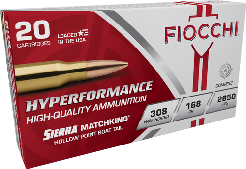 Fiocchi 308MKB Hyperformance Compete 308Win 168gr Sierra MatchKing BTHP 20 Per Box/10 Case                                                                                                              