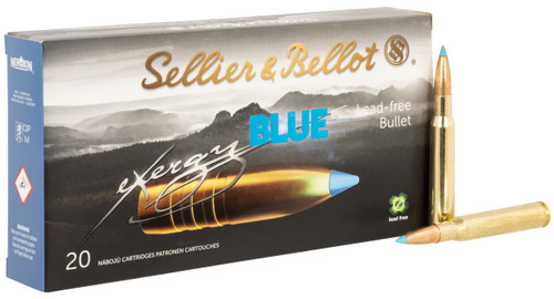 Sellier & Bellot SB3006XB eXergy  30 06Springfield 180gr TAC EX Blue 20 Per Box/12 Case                                                                                                                 