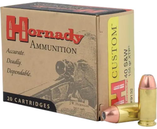 Hornady 9132 Custom  40S&W 155gr Hornady XTP Hollow Point 20 Per Box/10 Case                                                                                                                            