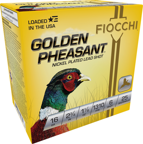 Fiocchi 16GP6 Golden Pheasant Extrema 16Gauge 2.75" 1 1/8oz 6Shot 25 Per Box/10 Case                                                                                                                    