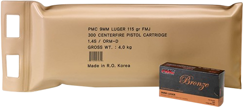 PMC 9ABP Bronze Battle Pack 9mmLuger 115gr Full Metal Jacket 300 Per Box/3 Case                                                                                                                         