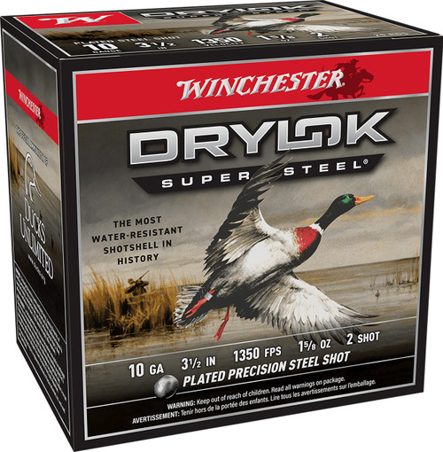 Winchester Ammo XSC102 Drylok Super Steel Magnum 10Gauge 3.50" 1 5/8oz 2Shot 25 Per Box/10 Case                                                                                                         