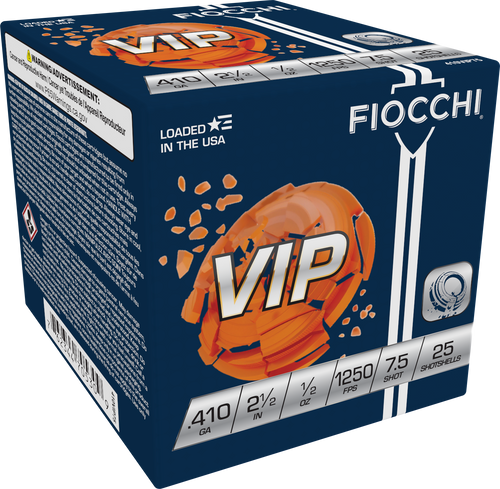 Fiocchi 410VIP75 Exacta Target VIP 410Gauge 2.50" 1/2oz 7.5Shot 25 Per Box/10 Case                                                                                                                      
