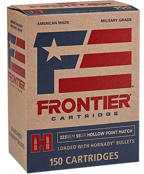 Frontier Cartridge FR1415 Military Grade Centerfire Rifle 223Rem 55gr Hollow Point Match 150 Per Box/8 Case                                                                                             