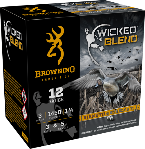 Browning Ammo B193431233 Wicked Blend  12Gauge 3" 1 1/4oz 3/5BI Shot 25 Per Box/10 Case                                                                                                                 