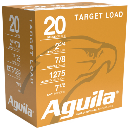 Aguila 1CHB2037 Target Load Competition 20Gauge 2.75" 7/8oz 7.5Shot 25 Per Box/10 Case                                                                                                                  