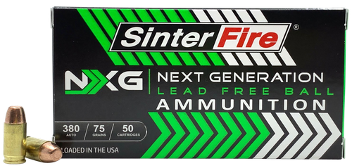 SinterFire Inc SF38075NXG Next Generation (NXG)  380ACP 75gr Lead Free Ball 50 Per Box/20 Case                                                                                                          