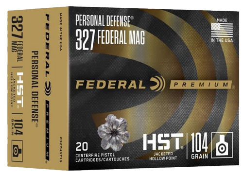 Federal P327HST1S Premium Personal Defense 327FederalMag 104gr Jacketed Hollow Point 20 Per Box/10 Case                                                                                                 