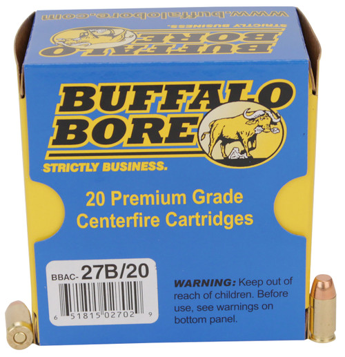 Buffalo Bore Ammunition 27B20 Personal Defense Strictly Business 380ACP +P 95gr Full Metal Jacket Flat Nose 20 Per Box/12 Case                                                                          