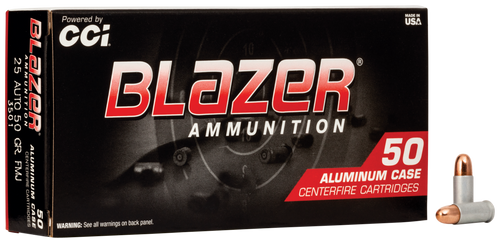 CCI 3501 Blazer Handgun 25ACP 50gr Total Metal Jacket 50 Per Box/20 Case                                                                                                                                