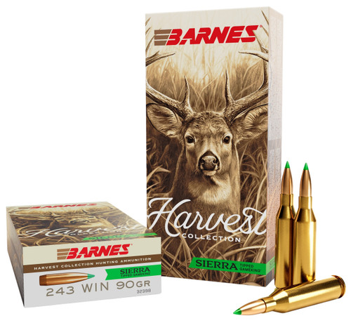 Barnes Bullets 32398  Harvest 243Win 90gr Sierra Tipped GameKing 20 Per Box/10 Case                                                                                                                     