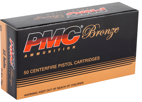 PMC 32A Bronze  32ACP 71gr Full Metal Jacket 50 Per Box/20 Case                                                                                                                                         