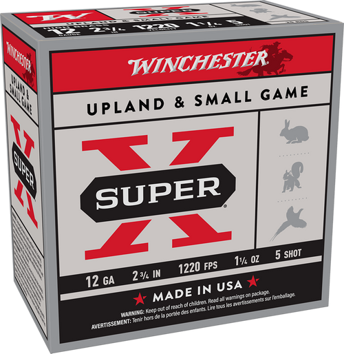 Winchester Ammo X12P5 Super X Game Load High Brass 12Gauge 2.75" 1 1/4oz 5Shot 25 Per Box/10 Case *Pheasant                                                                                             