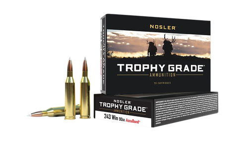 Nosler 48263 Trophy Grade  243Win 90gr Nosler AccuBond 20 Per Box/10 Case                                                                                                                               