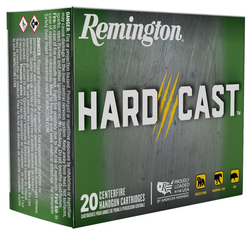 Remington Ammunition R28902   44Mag 255gr Hard Cast 20 Per Box/10 Case                                                                                                                                  