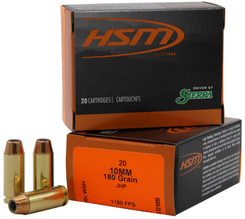 HSM 10MM15N20 Pro Pistol  10mm Auto 180 gr Jacket Hollow Point 20 Per Box/ 20 Case                                                                                                                      