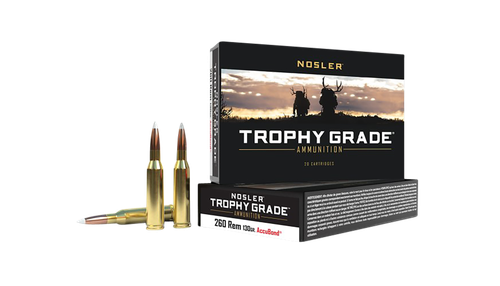 Nosler 60024 Trophy Grade  260Rem 130gr Nosler AccuBond 20 Per Box/10 Case                                                                                                                              