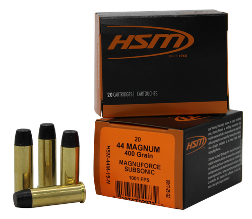 HSM 44M19N   44RemMag Subsonic 400gr Hard Cast Long Flat Nose 20 Per Box/20 Case                                                                                                                        