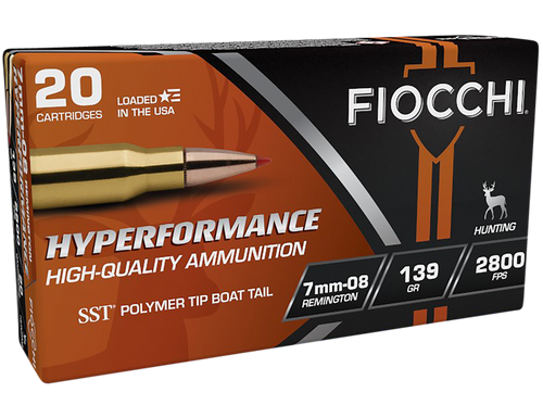 Fiocchi 7MM08HSA Hyperformance  7mm-08Rem 139gr Super Shock Tip 20 Per Box/10 Case                                                                                                                      