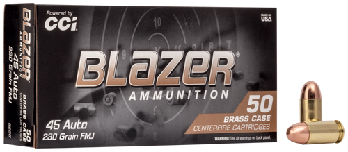 CCI 5230 Blazer Brass Handgun 45ACP 230gr Full Metal Jacket 50 Per Box/20 Case                                                                                                                          