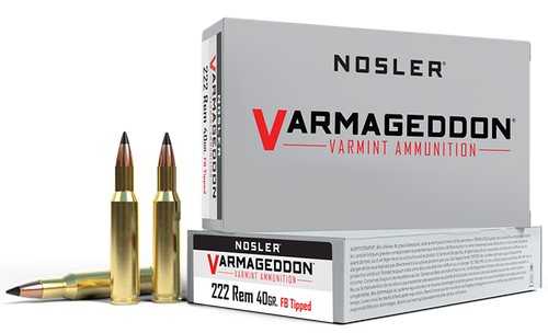 Nosler 65135 Varmageddon  222Rem 40gr Flat Base Tipped 20 Per Box/20 Case                                                                                                                               