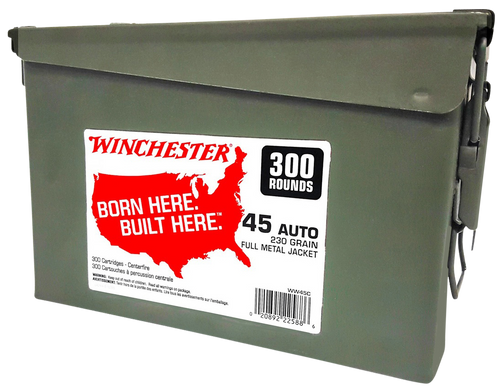 Winchester Ammo WW45C USA Ammo Can 45ACP 230gr Full Metal Jacket 300 Per Box/2 Case                                                                                                                     